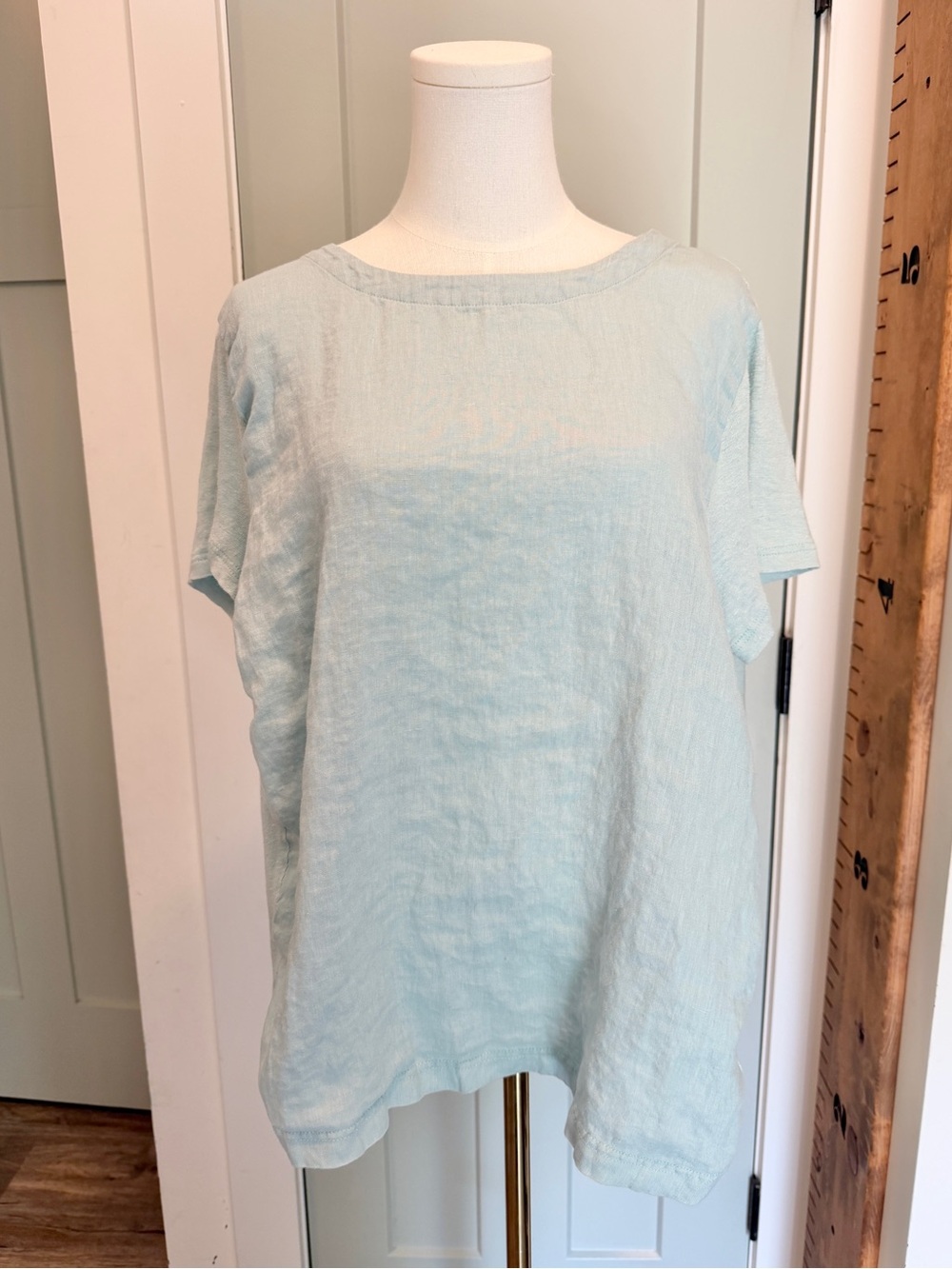 J Jill Love Linen Top XL Mint Seafoam Natural Fibers